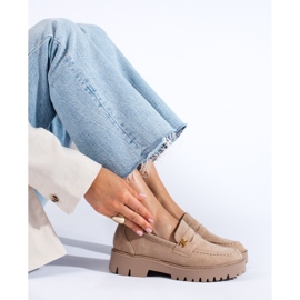 Klasické semišové světle béžové dámské boty značky Shelovet béžový 1