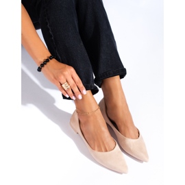 Dámské béžové semišové baleríny Shelovet béžový 1