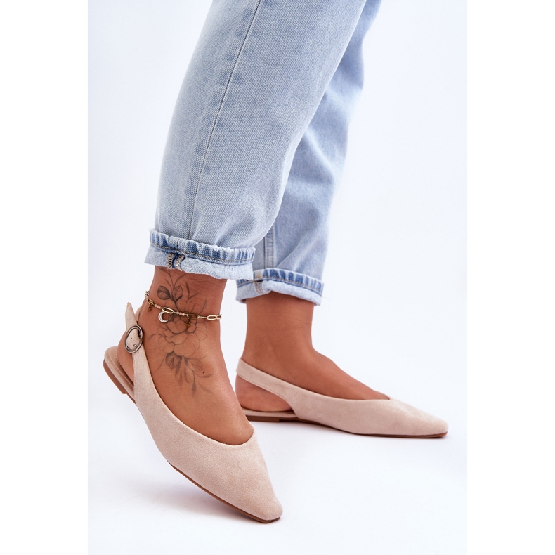 PS1 Dámské béžové semišové baleríny Kenra béžový 1 PS1 Dámské béžové semišové baleríny Kenra béžový 1