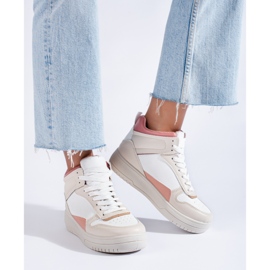 Dámské béžové vysoké tenisky Shelovet béžový 1