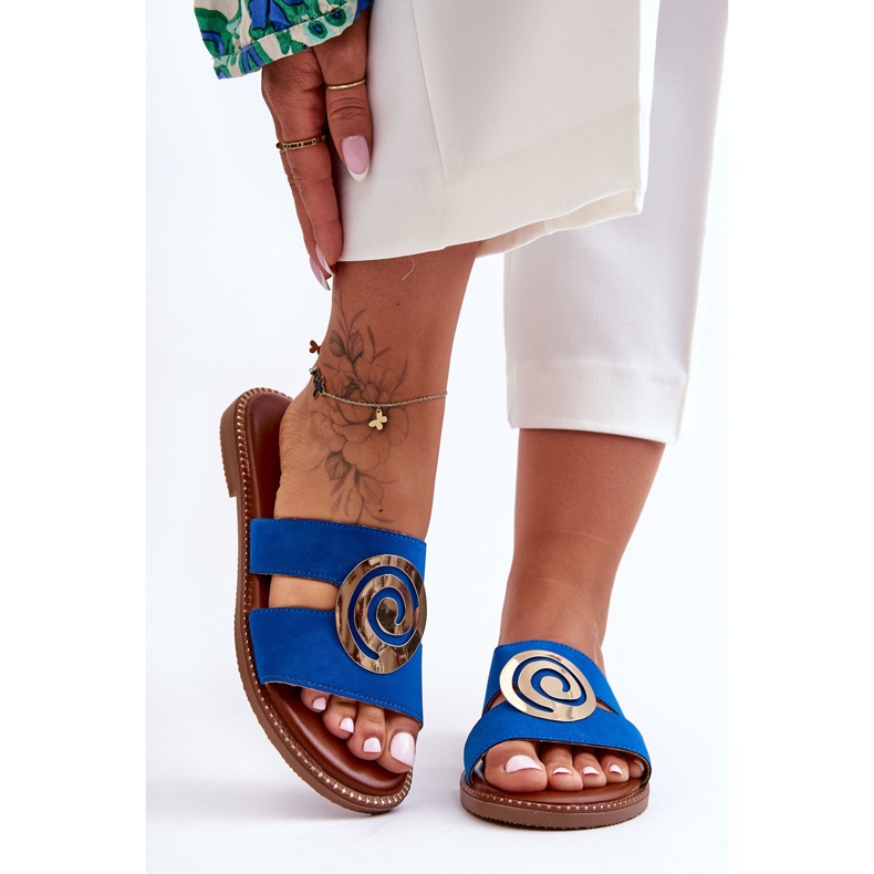 Módní pantofle se zrcadlovou dekorací Blue Deep Breath modrý 2 Módní pantofle se zrcadlovou dekorací Blue Deep Breath modrý 2