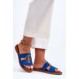 Módní pantofle se zrcadlovou dekorací Blue Deep Breath modrý 1 Módní pantofle se zrcadlovou dekorací Blue Deep Breath modrý 1