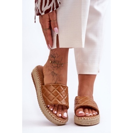 Dámské pantofle Camel Lullaby Platform hnědý 2