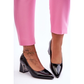 Elegantní Lakované Lodičky Na Podpatku Černá Emma černý 1