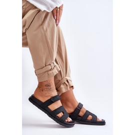 Dámské látkové pantofle na suchý zip Black Jose černá 1