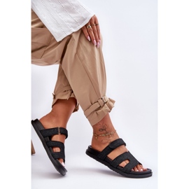 Dámské látkové pantofle na suchý zip Black Jose černá 2