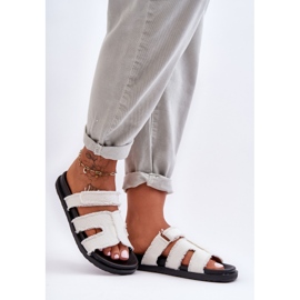 Dámské látkové pantofle na suchý zip White Lamirose bílý 1 Dámské látkové pantofle na suchý zip White Lamirose bílý 1