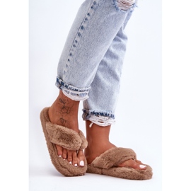 Dámské kožešinové pantofle Pantofle Hnědá Elma hnědý 1