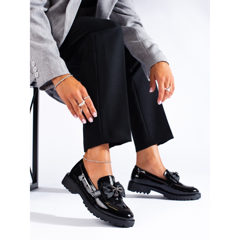 SHELOVET Mokasíny S Mašlí černá 1