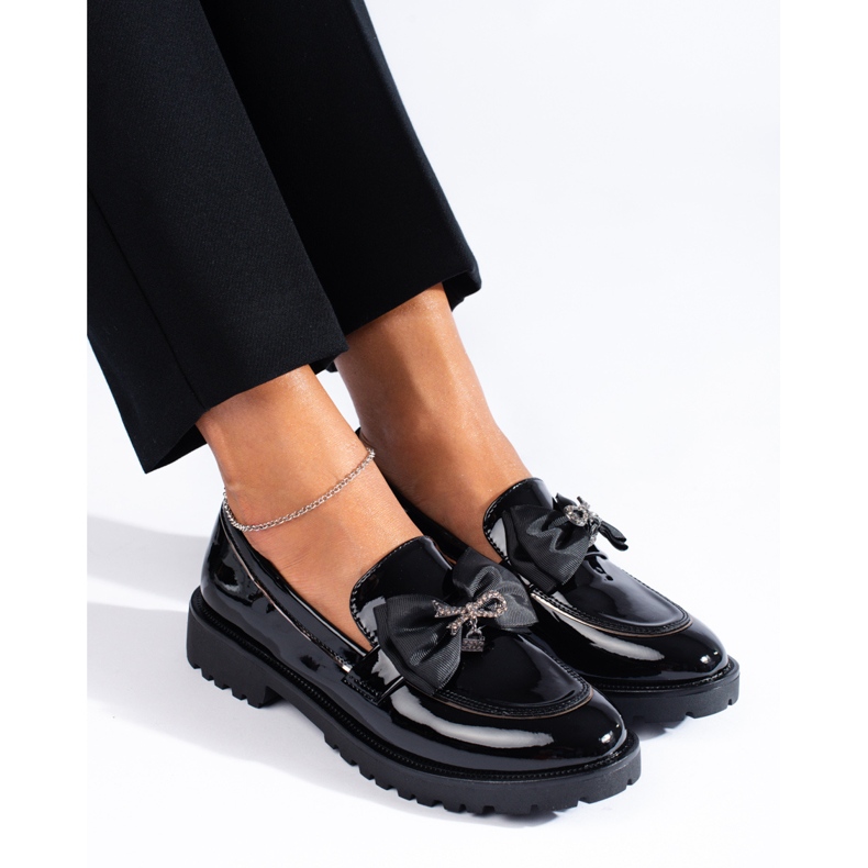 SHELOVET Mokasíny S Mašlí černá 2