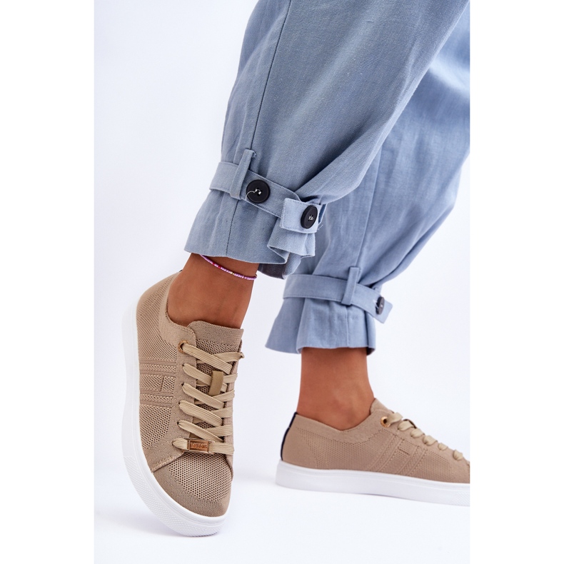 PE1 Dámské šněrovací tenisky béžová Etna béžový 2