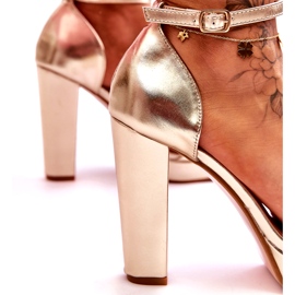 Zlaté sandály Mandy na vysokém podpatku zlatý 4