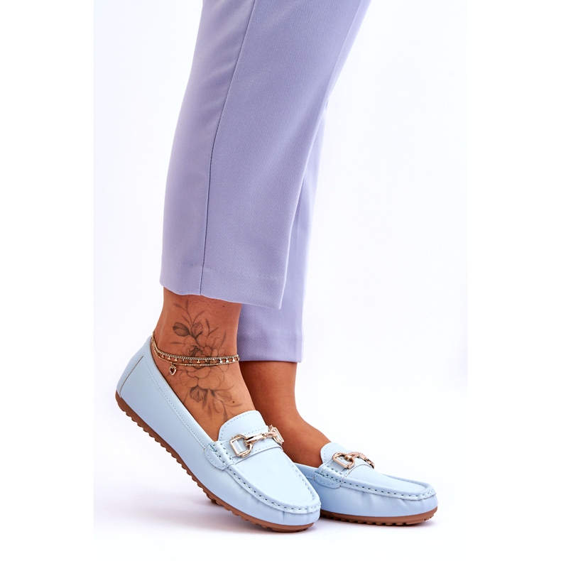 Klasické kožené mokasíny Světle modré Verona modrý 4