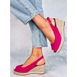 Nevil Fuchsia espadrilky s otevřenou špičkou růžový 2