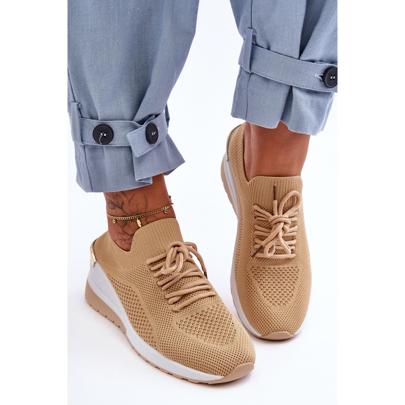 PG1 Látkové nazouvací sportovní boty Béžová Visconti Wedge béžový 1