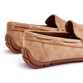 Pánské semišové slip-on mokasíny hnědé hnědý 3