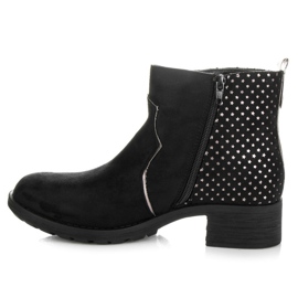 Ideal Shoes Semišové kotníkové boty černá šedá 1