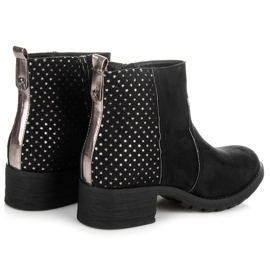 Ideal Shoes Semišové kotníkové boty černý šedá 2