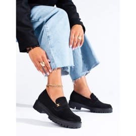 Klasické černé semišové dámské boty Shelovet černá 1