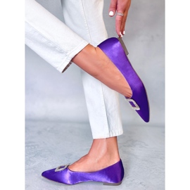 Elegantní baleríny s kamínky Lorella Purple fialový 2