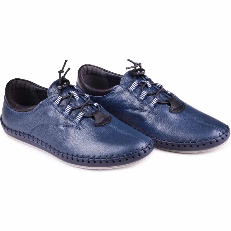 Kampol Pánské kožené boty příležitostné 337/63 Navy Blue Face modrý 6 Kampol Pánské kožené boty příležitostné 337/63 Navy Blue Face modrý 6