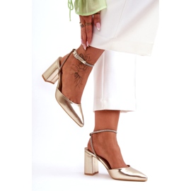 Lodičky z ekokůže s ozdobným páskem, zlatá Lirosa zlatý 1