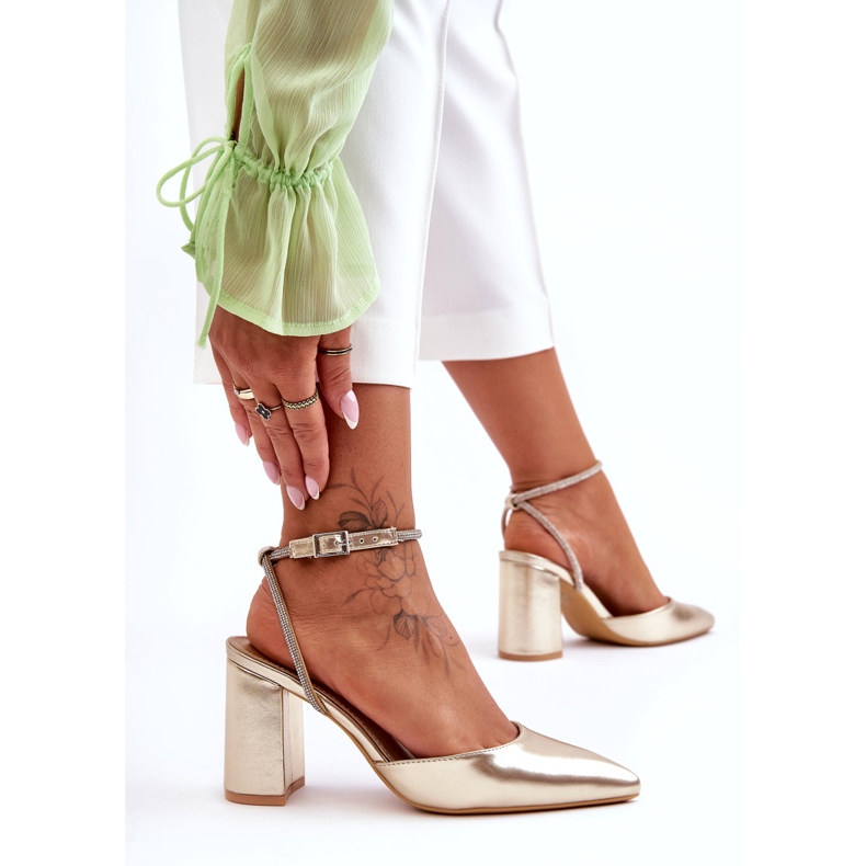 Lodičky z ekokůže s ozdobným páskem, zlatá Lirosa zlatý 2