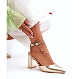 Lodičky z ekokůže s ozdobným páskem, zlatá Lirosa zlatý 3