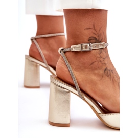 Lodičky z ekokůže s ozdobným páskem, zlatá Lirosa zlatý 4