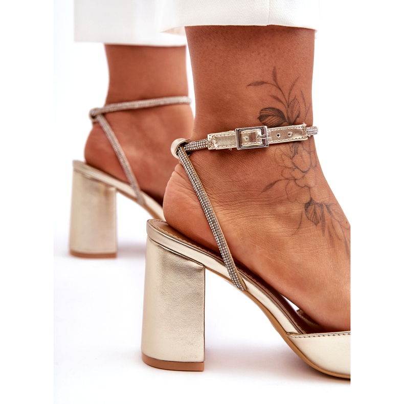 Lodičky z ekokůže s ozdobným páskem, zlatá Lirosa zlatý 4