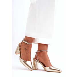 Lodičky z ekokůže s ozdobným páskem, zlatá Lirosa zlatý 5