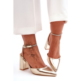 Lodičky z ekokůže s ozdobným páskem, zlatá Lirosa zlatý 6