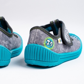 SHELOVET Šedé pantofle do školky pro chlapečka 3F šedá 2