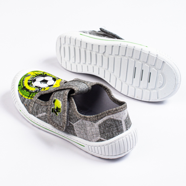 SHELOVET Šedé pantofle pro kluka 3F míč vícebarevný 1