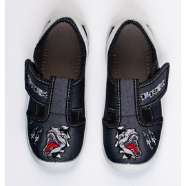 SHELOVET Pantofle na suchý zip pro kluka 3F dinosaura černá 1