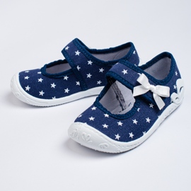 SHELOVET Námořnické modré pantofle hvězdičky 3F pro dívky vícebarevný 1