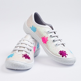 SHELOVET 3F dětské nazouvací lesklé bílé tenisky vícebarevný 1 SHELOVET 3F dětské nazouvací lesklé bílé tenisky vícebarevný 1