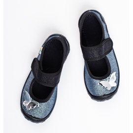SHELOVET 3F motýlkové pantofle pro dívky šedá 1