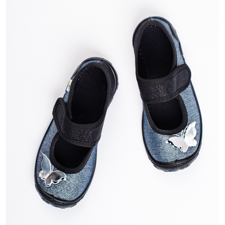 SHELOVET 3F motýlkové pantofle pro dívky šedá 1