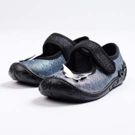 SHELOVET 3F motýlkové pantofle pro dívky šedá 2