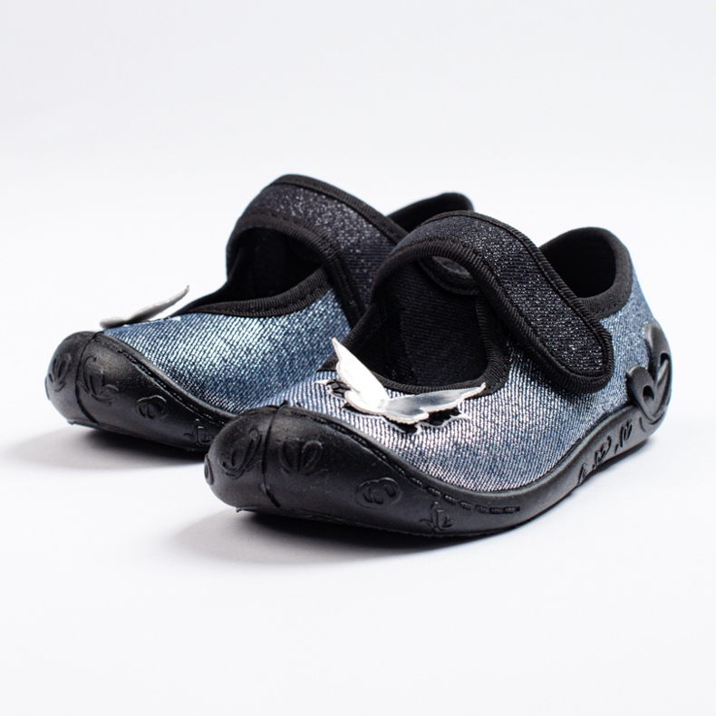 SHELOVET 3F motýlkové pantofle pro dívky šedá 2