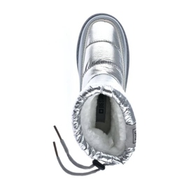 Dívčí stříbrné metalické sněhule Big Star KK374218 stříbrný 1