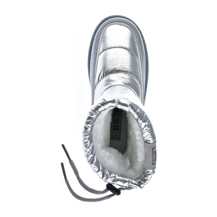 Dívčí stříbrné metalické sněhule Big Star KK374218 stříbrný 1