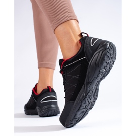 DK voděodolné černo-červené dámské trekové boty černá 2