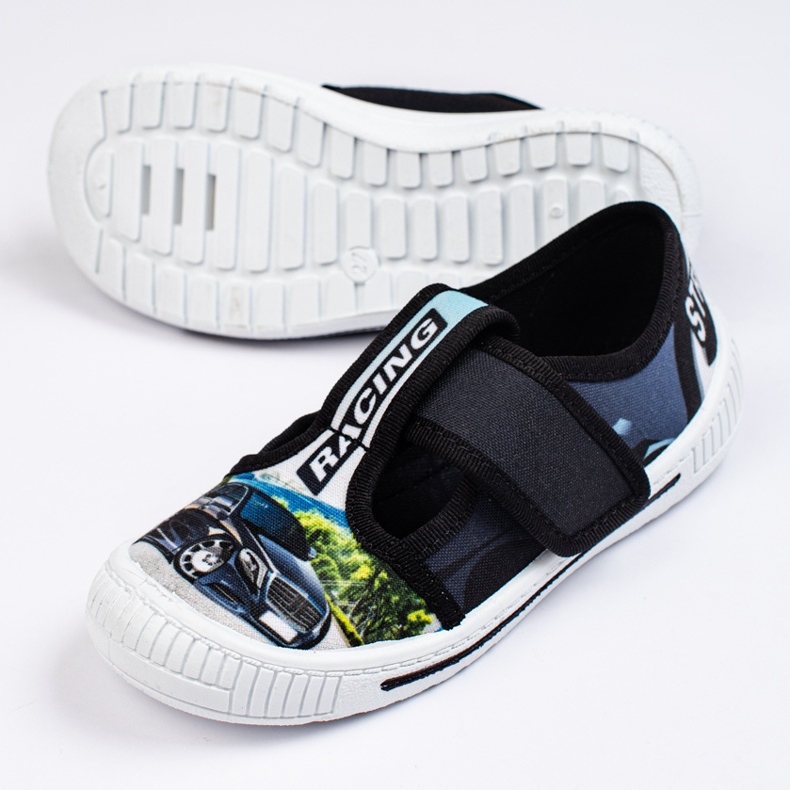 SHELOVET Dětské pantofle s autíčkem 3F černá 1