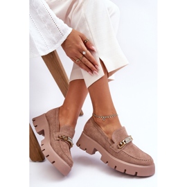 PS1 Klasické semišové mokasíny na robustní platformě hnědé Chyť mě! hnědý 1