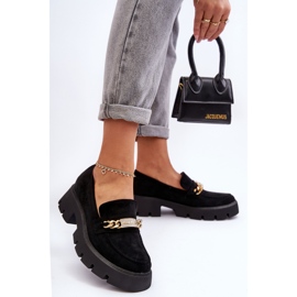 PS1 Klasické semišové mokasíny na robustní platformě Černá Catch Me! černý 1