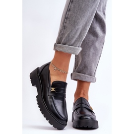 PS1 Kožené mokasíny s černou dekorací Esperta černá 1