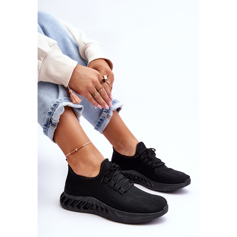 PG1 Dámské nazouvací textilní tenisky Black Venett černá 1