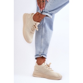 PG1 Dámské nazouvací textilní tenisky Béžová Zauna béžový 1